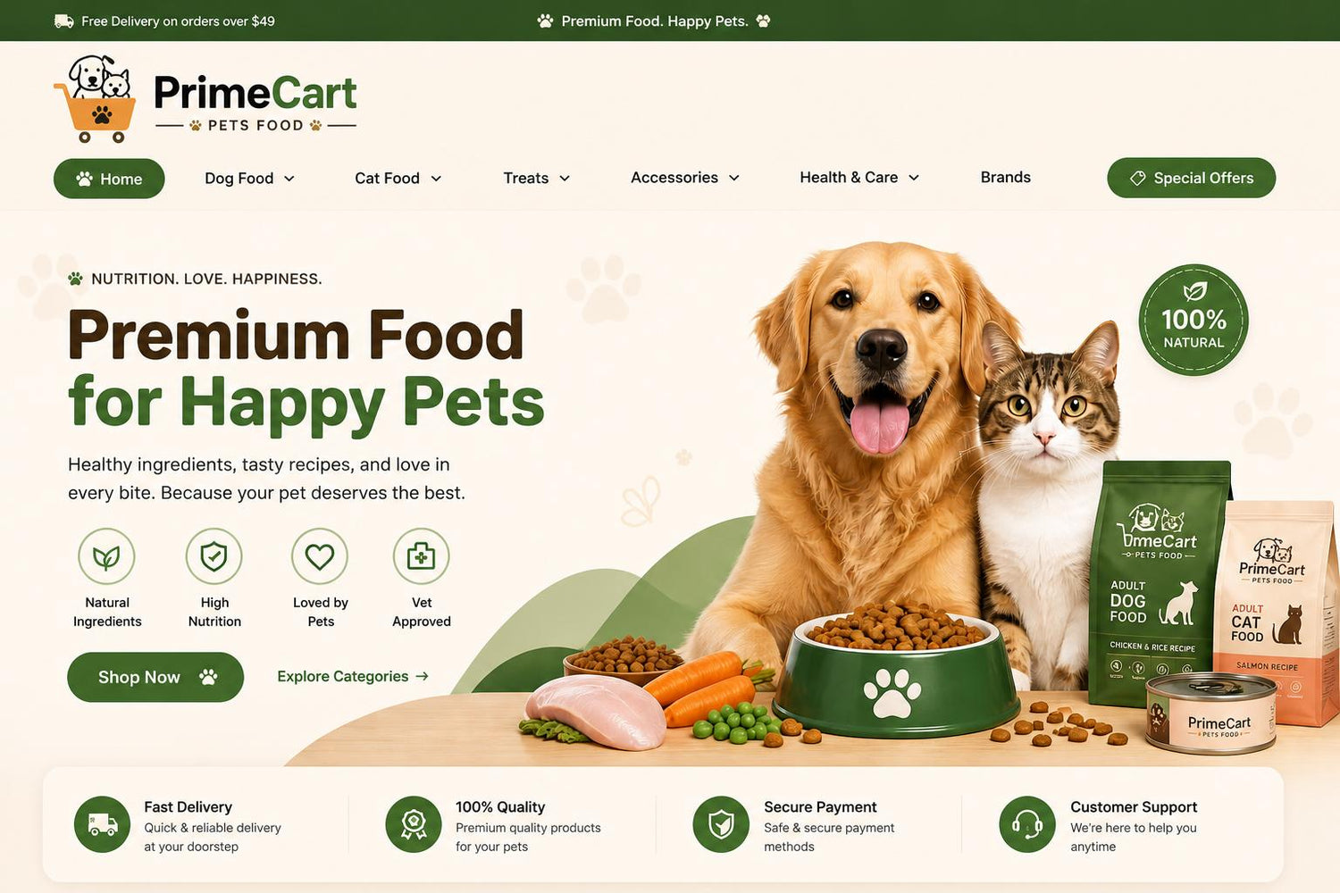 Premium Pet Food for Healthy & Happy Pets