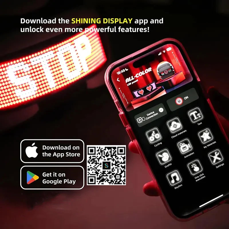 Motorcycle Helmet Programmable LED Display (Copy)
